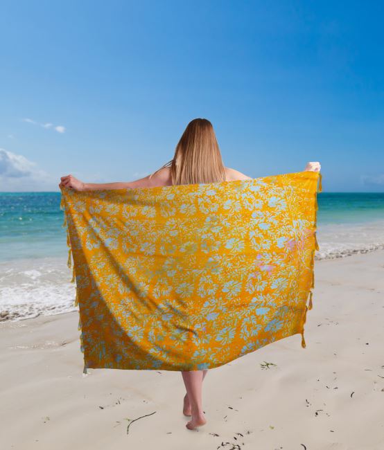 Pareo/sarong with batik flower print BALI132