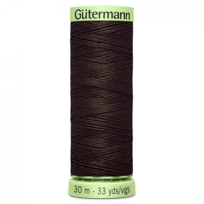 Gütermann extra strong sewing thread in dark brown color J-697