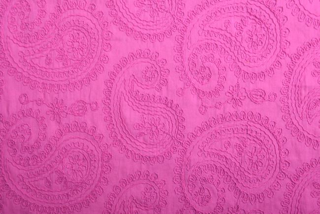 Soft fabric in pink color with embroidered ornament pattern TQ11503-170C