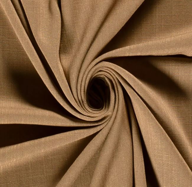 Viscose elastic fabric in khaki with a touch of brown with a linen look 21139/054