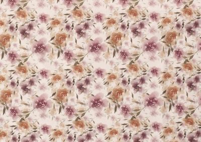 Decorative fabric in cream color with digital print of roses 01660/050 (1)
