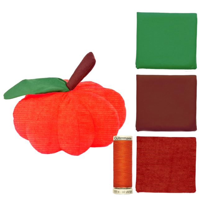 Autumn suede pumpkin sewing set in orange color SET35