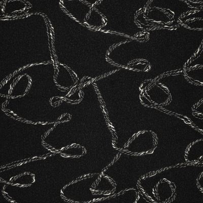 Black boucle coat fabric with embroidery 23062/999