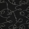 Black boucle coat fabric with embroidery 23062/999