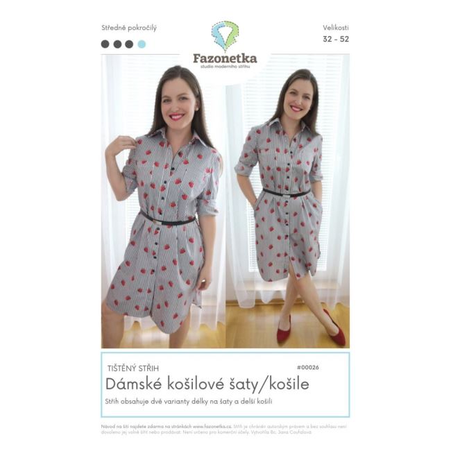 Printed cut Women's shirt dress/shirt size XXS-XXXL FA005