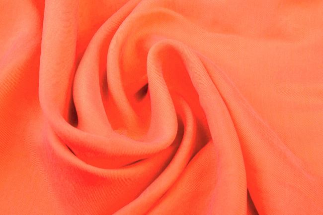 Cupro with an admixture of viscose in orange color with velvet surface QT100