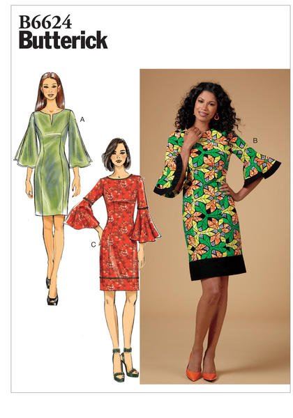 Butterick Cut for Women's Loose Dress Size 18W-24W B6624-RR