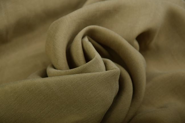 Cupro with admixture of viscose in olive color with velvet surface QT089