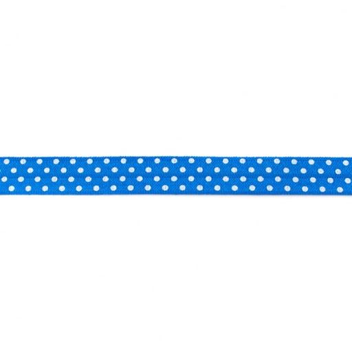 Edging elastic band in blue color with dots, 1.5 cm wide 30201