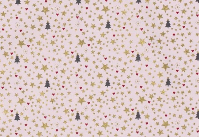 Christmas cotton fabric in pink with small print 16717/011
