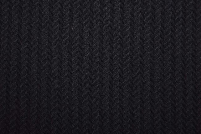 Woolen knitted fabric in black color with braids NS1039