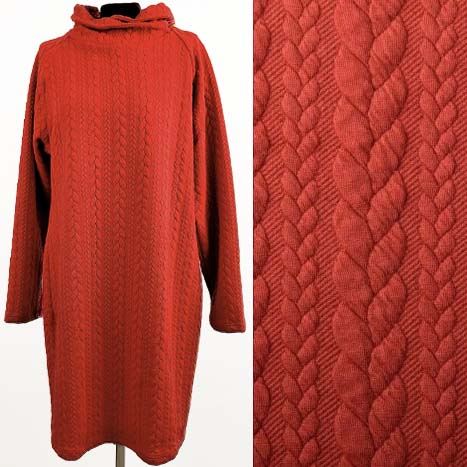 Knitwear in brick color with braids 13423/456