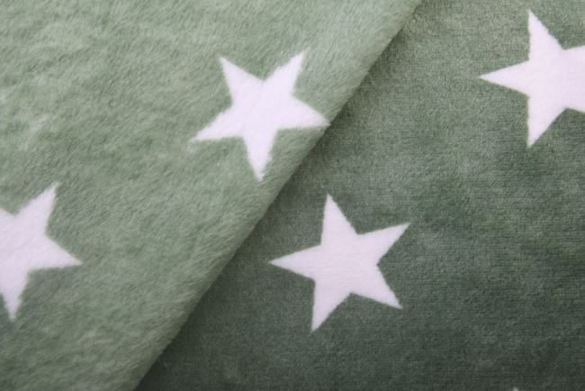 Wellness fleece in green with star print S2458R-3684