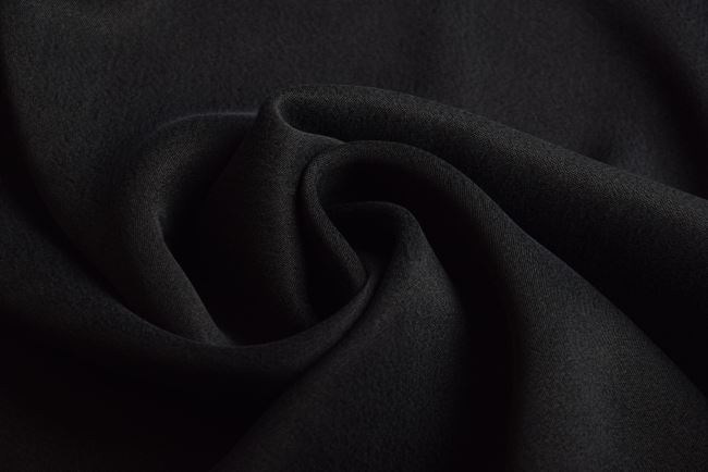 Cupro with admixture of cotton in black with a cress look QT006