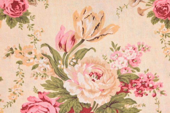 American rose print patchwork cotton 199PYOPM/125