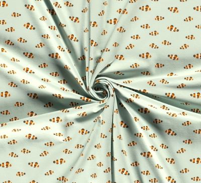 Cotton knit in mint color with fish print 17690/021 (3)