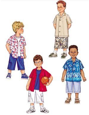 Butterick fit for boys shirts and shorts size 122-134 3475/6