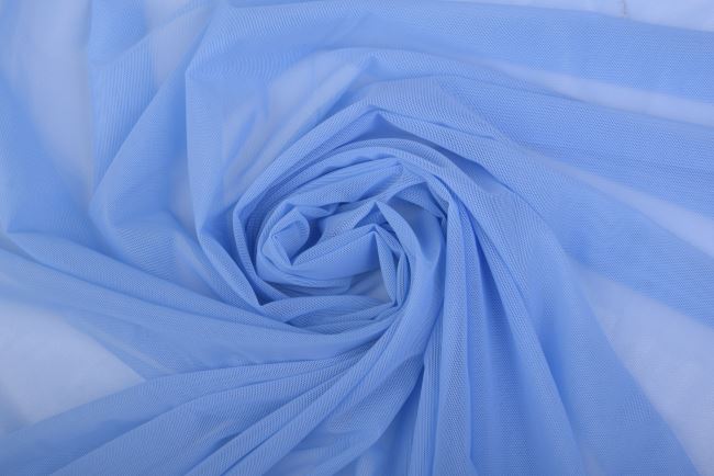 Soft elastic tulle in light blue color MO060353