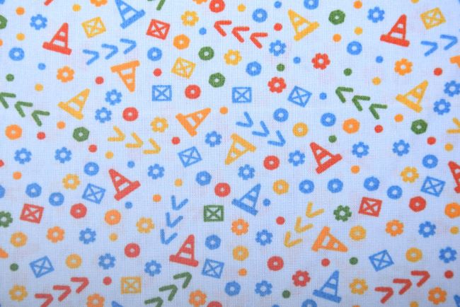 Poplin in blue with children's print 19740/002