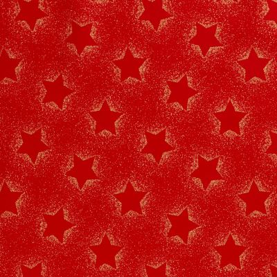 Christmas cotton fabric in red with gold star print 20706/015 Christmas cotton fabric in red with gold star print 20706/015