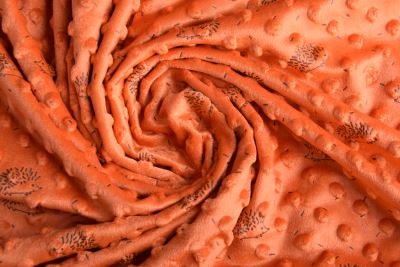 Minky fleece in brick color with hedgehog print 15875/445 (3)