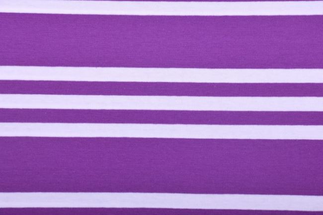 Cotton knit in purple color with white stripes 60916