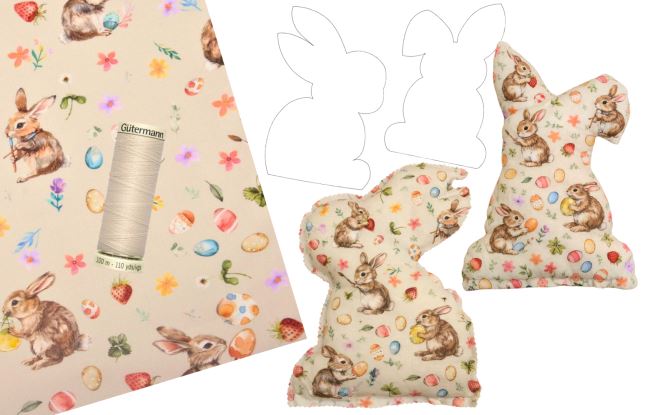 Easter bunny decoration sewing set in beige color SET48