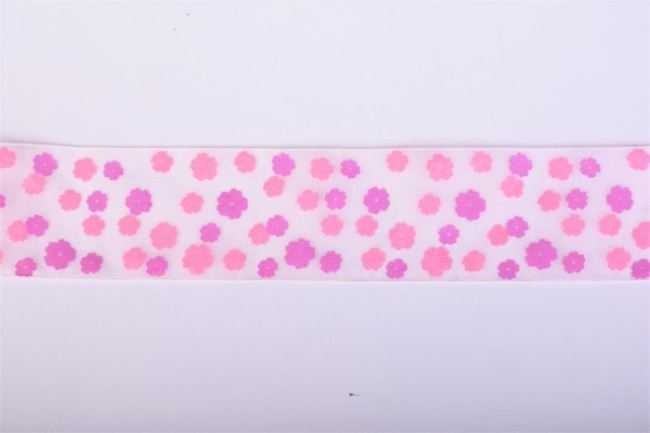 Organza ribbon with flower print 11492