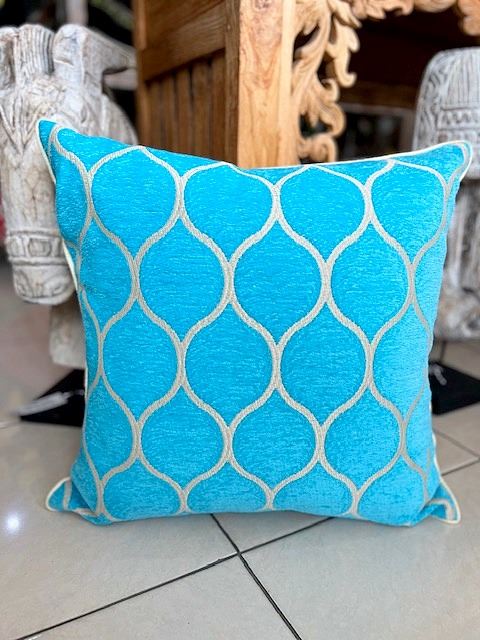 Cushion cover from Bali in turquoise color with decorative ornaments size 50x50 cm BALI21