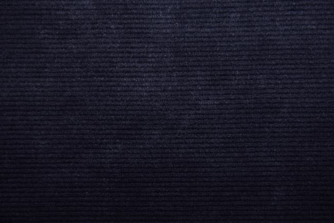 Nicky velor in dark blue with fine ribbing 182101