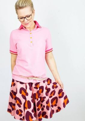 Organic cotton collar in pink with a white stripe, size M 473M82C/13 (2)