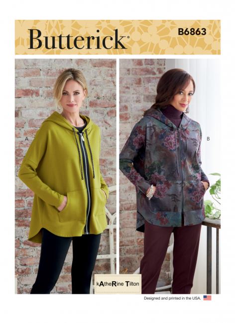 Butterick cut for sweatshirt in sizes XS-XXL B6863-A