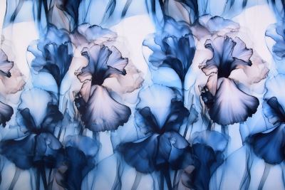 Blue Flower Digital Print Barbie Costume Fabric NLSC3619/K (1)