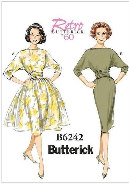 Butterick fit for retro dress in size 32-42 B6242-A5