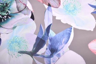 Viscose fabric in gray color with flower print MI41113/905 (4)