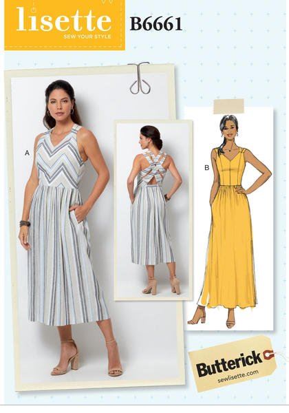 Butterick cut for women's dresses in size 42-52 B6661-E5