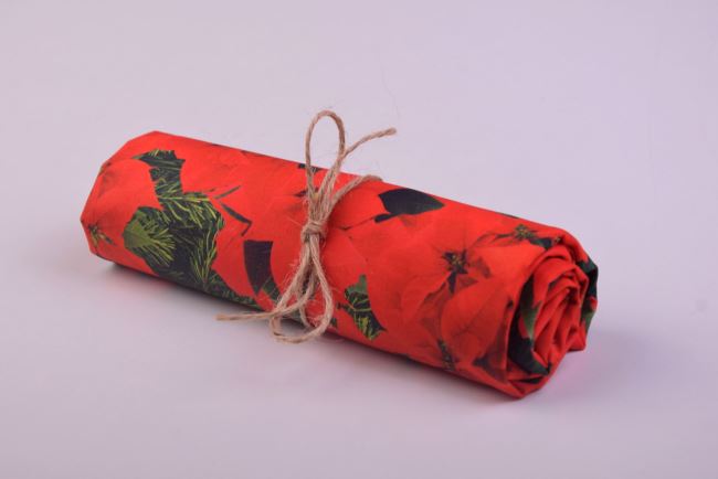 Roll of Christmas cotton with flower print ROKC7010-002