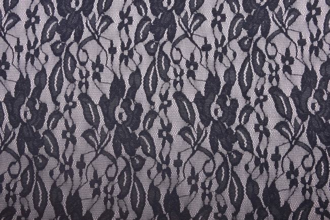 Black lace with flowers backed with knitwear DS-PAR1121
