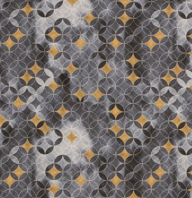 Decorative fabric in gray color with digital print of ornaments 01669/068