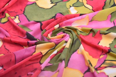 Stretch knit with abstract flower print TF550 (4)