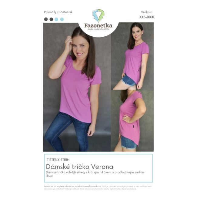 Printed cut Fazonetka for women's T-shirt Verona size XXS-XXXL FA057