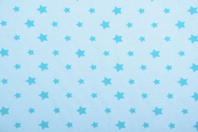 Cotton knit in mint color with stars 08006/122
