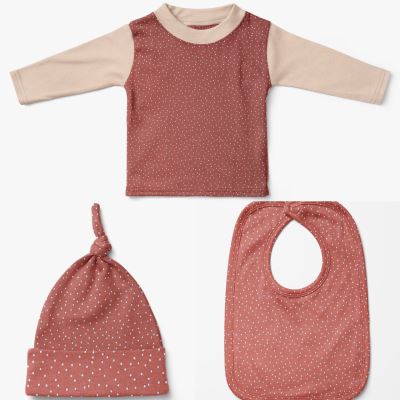 Cotton knit from the BABY collection brick with polka dots print 19449/014 (1)