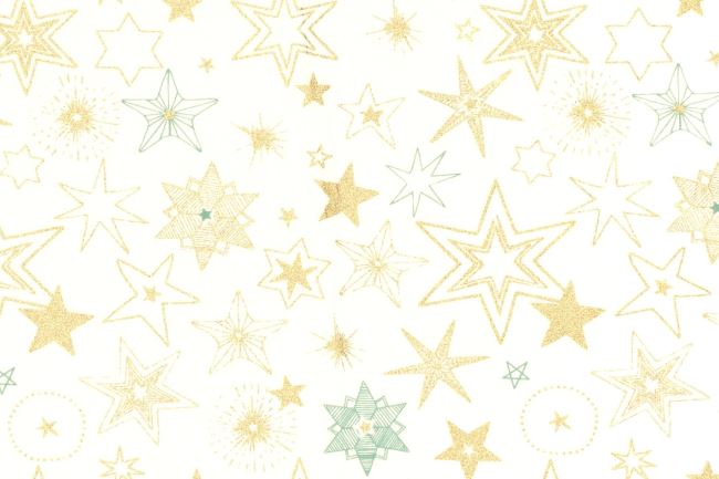 Christmas cotton fabric in cream color with star print 22720/051