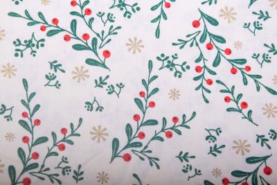 Christmas cotton fabric in cream color with thematic print 60681/051 (1)