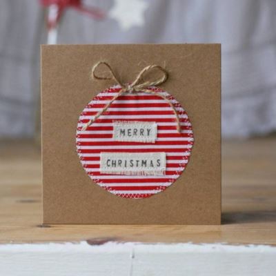 CHRISTMAS TIP 5: Create an original card or name tag from fabric! CHRISTMAS TIP 5: Create an original card or name tag from fabric!