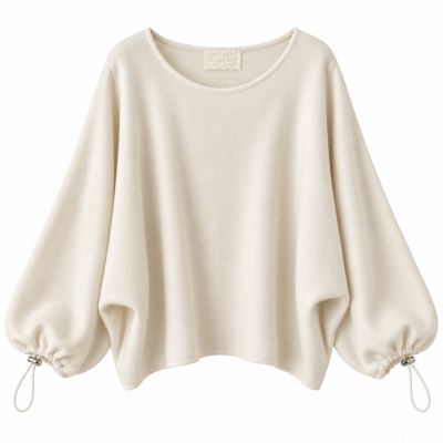 Cream-colored sweater with batwing sleeves ITA-SV05 (5)