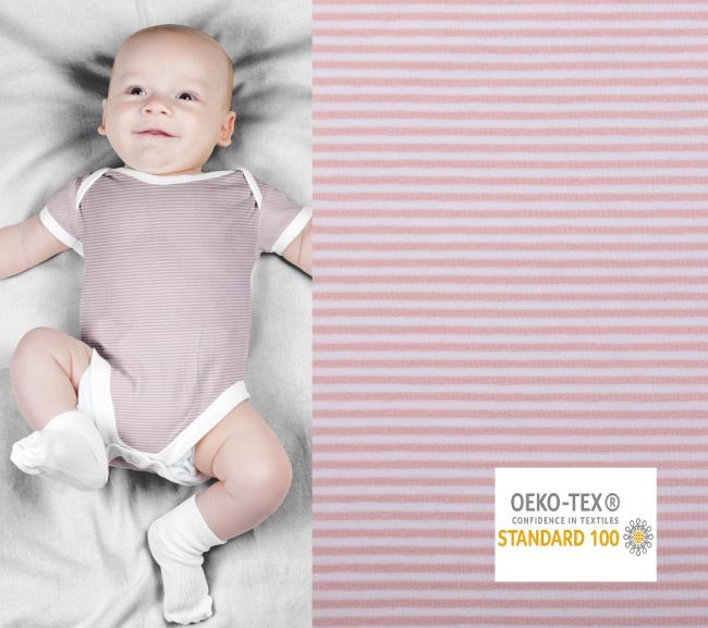 Cotton knitwear from the BABY collection with light pink stripes 18489/111