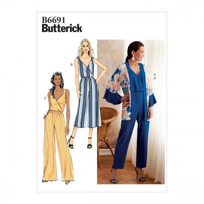 Butterick cut for women's overalls in size 36-44 B6691-A5