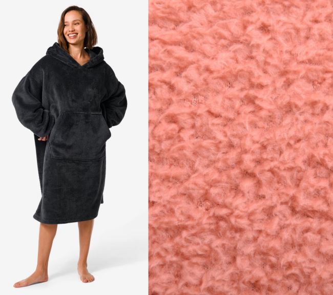 Fur with fur in salmon color NF010
